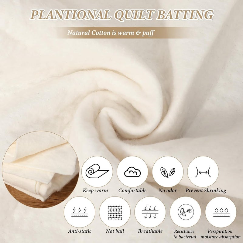 Cosblank 5 Pcs 45 x 60 Inches Cotton Quilt Batting Soft Light Weight Purely Natural Cotton Batting All Season Quilting Batting for Stuffing Blankets Quilts, Craft and Wearable Arts Supplies - Image 3